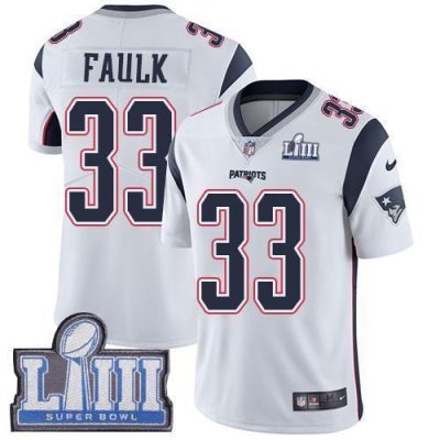 Nike New England Patriots #33 Kevin Faulk White Super Bowl LIII Bound Stitched NFL Vapor Untouchable Limited Jersey