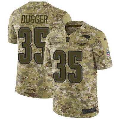 Nike New England Patriots #35 Kyle Dugger Camo Stitched NFL Limited 2018 Salute To Service Jersey