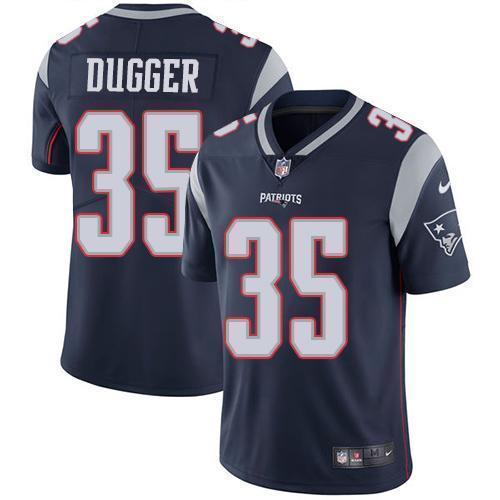 Nike New England Patriots #35 Kyle Dugger Navy Blue Team Color Stitched NFL Vapor Untouchable Limited Jersey
