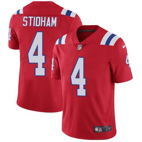 Nike New England Patriots #4 Jarrett Stidham Red Alternate Stitched NFL Vapor Untouchable Limited Jersey
