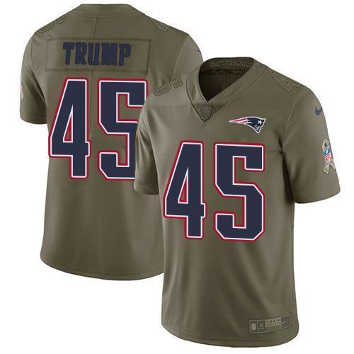 Nike New England Patriots #45 Donald Trump Olive Stitched NFL Limited 2017 Salute To Service Jersey
