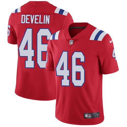 Nike New England Patriots #46 James Develin Red Alternate Stitched NFL Vapor Untouchable Limited Jersey