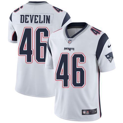 Nike New England Patriots #46 James Develin White Stitched NFL Vapor Untouchable Limited Jersey