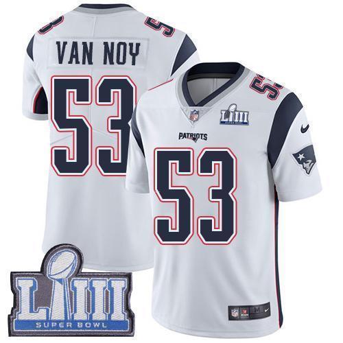 Nike New England Patriots #53 Kyle Van Noy White Super Bowl LIII Bound Stitched NFL Vapor Untouchable Limited Jersey