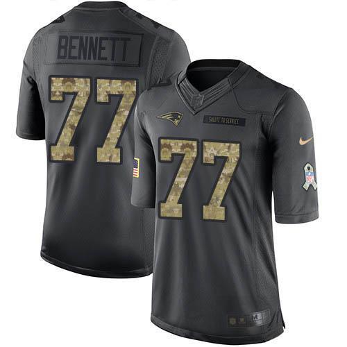 Nike New England Patriots #77 Michael Bennett Black Stitched NFL Limited 2016 Salute To Service Jersey