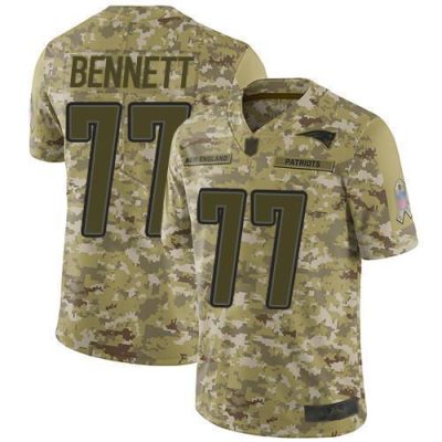 Nike New England Patriots #77 Michael Bennett Camo Stitched NFL Limited 2018 Salute To Service Jersey