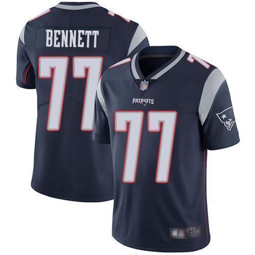 Nike New England Patriots #77 Michael Bennett Navy Blue Team Color Stitched NFL Vapor Untouchable Limited Jersey