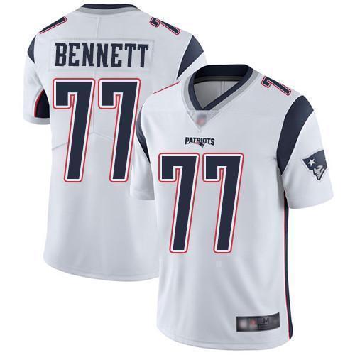 Nike New England Patriots #77 Michael Bennett White Stitched NFL Vapor Untouchable Limited Jersey