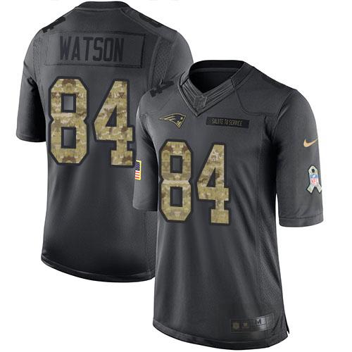 Nike New England Patriots #84 Benjamin Watson Black Stitched NFL Limited 2016 Salute To Service Jersey