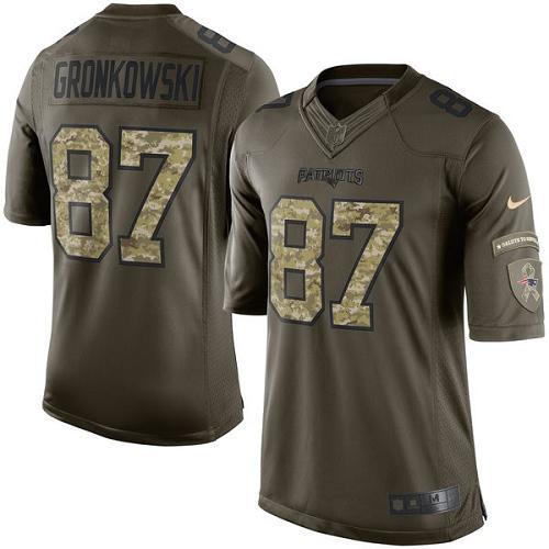 Nike New England Patriots #87 Rob Gronkowski Green Stitched NFL Limited 2015 Salute To Service Jersey