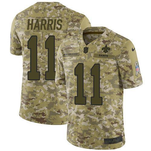 Nike New Orleans Saints #11 Deonte Harris Camo Stitched NFL Limited 2018 Salute To Service Jersey