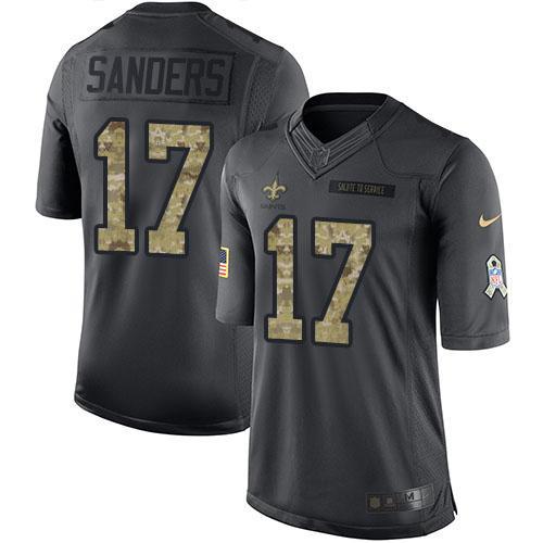 Nike New Orleans Saints #17 Emmanuel Sanders Black Stitched NFL Limited 2016 Salute to Service Jersey