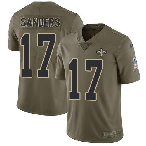 Nike New Orleans Saints #17 Emmanuel Sanders Olive Stitched NFL Limited 2017 Salute To Service Jersey