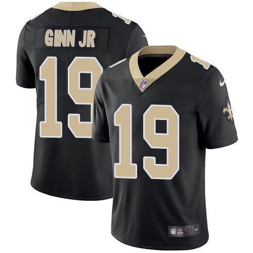 Nike New Orleans Saints #19 Ted Ginn Jr Black Team Color Stitched NFL Vapor Untouchable Limited Jersey