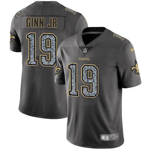 Nike New Orleans Saints #19 Ted Ginn Jr Gray Static Stitched NFL Vapor Untouchable Limited Jersey