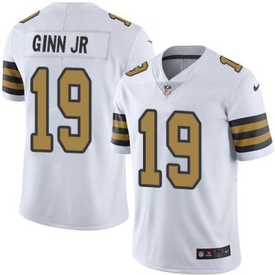 Nike New Orleans Saints #19 Ted Ginn Jr White Stitched NFL Limited Rush Jersey