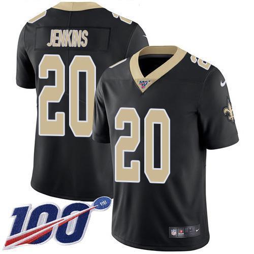 Nike New Orleans Saints #20 Janoris Jenkins Black Team Color Stitched NFL 100th Season Vapor Untouchable Limited Jersey