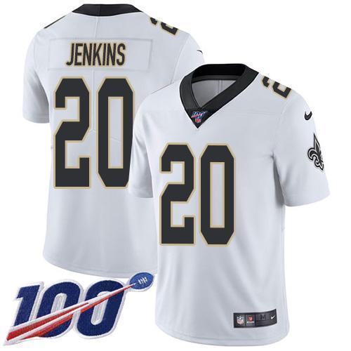 Nike New Orleans Saints #20 Janoris Jenkins White Stitched NFL 100th Season Vapor Untouchable Limited Jersey