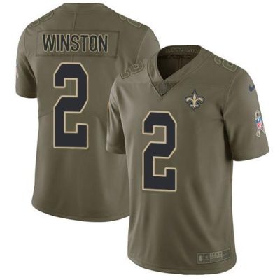 Nike New Orleans Saints #2 Jameis Winston Olive Stitched NFL Limited 2017 Salute To Service Jersey