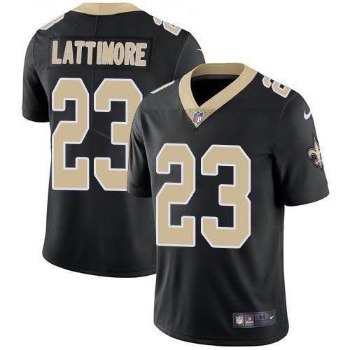 Nike New Orleans Saints #23 Marshon Lattimore Black Team Color Stitched NFL Vapor Untouchable Limited Jersey