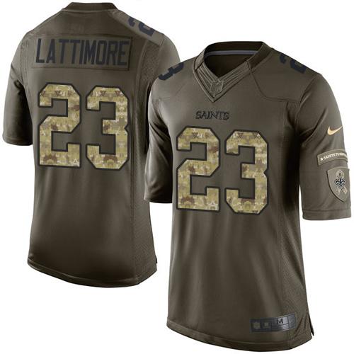 Nike New Orleans Saints #23 Marshon Lattimore Green Stitched NFL Limited 2015 Salute To Service Jersey