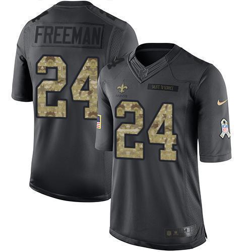 Nike New Orleans Saints #24 Devonta Freeman Black Stitched NFL Limited 2016 Salute to Service Jersey