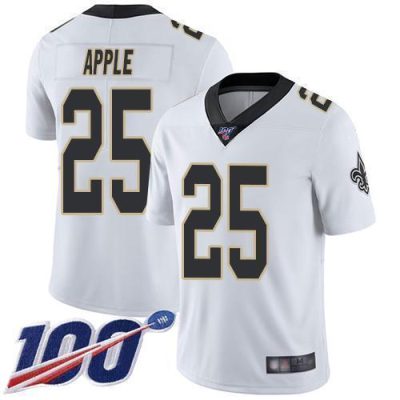 Nike New Orleans Saints #25 Eli Apple White Stitched NFL 100th Season Vapor Limited Jersey