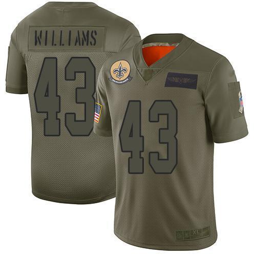 Nike New Orleans Saints #43 Marcus Williams Camo Stitched NFL Limited 2019 Salute To Service Jersey