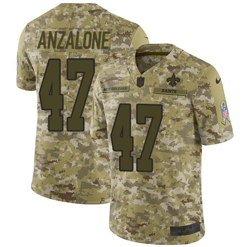 Nike New Orleans Saints #47 Alex Anzalone Camo Stitched NFL Limited 2018 Salute To Service Jersey