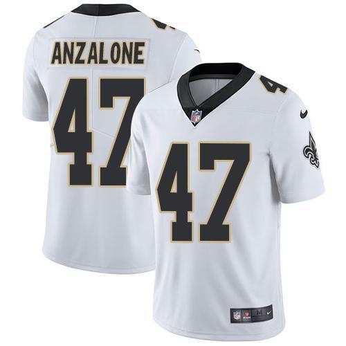 Nike New Orleans Saints #47 Alex Anzalone White Stitched NFL Vapor Untouchable Limited Jersey