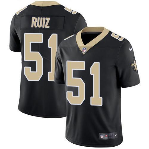 Nike New Orleans Saints #51 Cesar Ruiz Black Team Color Stitched NFL Vapor Untouchable Limited Jersey