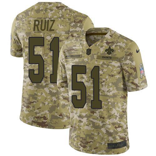 Nike New Orleans Saints #51 Cesar Ruiz Camo Stitched NFL Limited 2018 Salute To Service Jersey