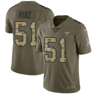 Nike New Orleans Saints #51 Cesar Ruiz Olive/Camo Stitched NFL Limited 2017 Salute To Service Jersey
