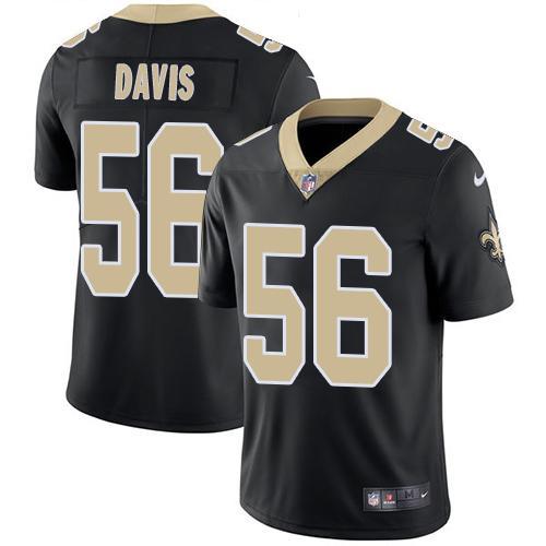Nike New Orleans Saints #56 DeMario Davis Black Team Color Stitched NFL Vapor Untouchable Limited Jersey