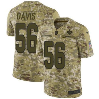 Nike New Orleans Saints #56 DeMario Davis Camo Stitched NFL Limited 2018 Salute To Service Jersey