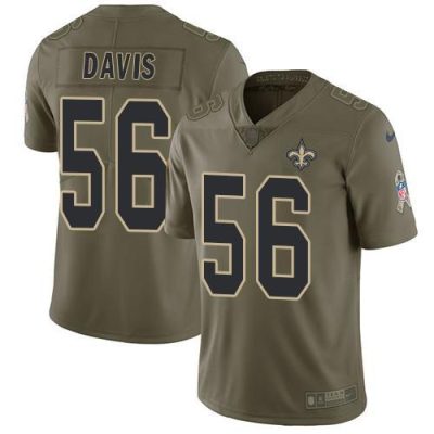 Nike New Orleans Saints #56 DeMario Davis Olive Stitched NFL Limited 2017 Salute To Service Jersey