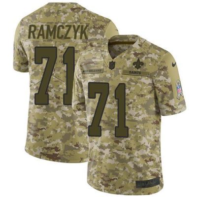 Nike New Orleans Saints #71 Ryan Ramczyk Camo Stitched NFL Limited 2018 Salute To Service Jersey