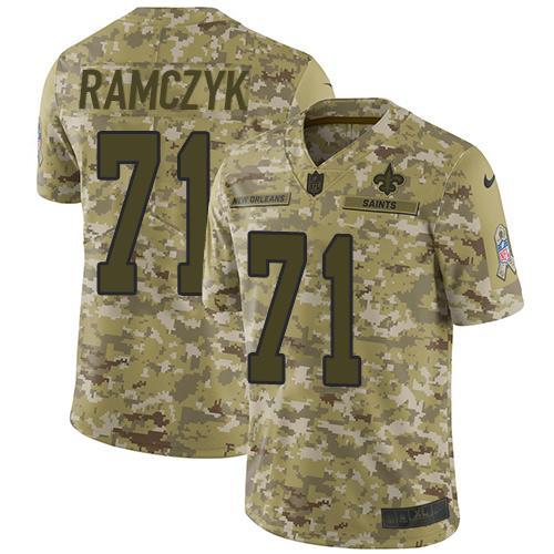 Nike New Orleans Saints #71 Ryan Ramczyk Camo Stitched NFL Limited 2018 Salute To Service Jersey