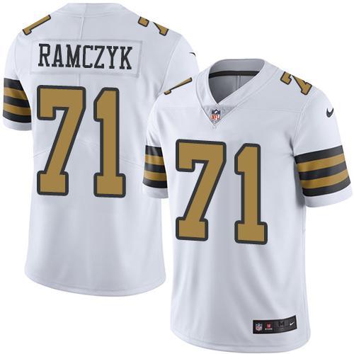 Nike New Orleans Saints #71 Ryan Ramczyk White Stitched NFL Limited Rush Jersey