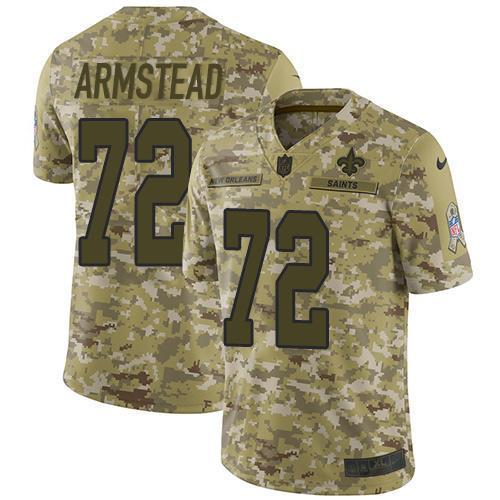 Nike New Orleans Saints #72 Terron Armstead Camo Stitched NFL Limited 2018 Salute To Service Jersey