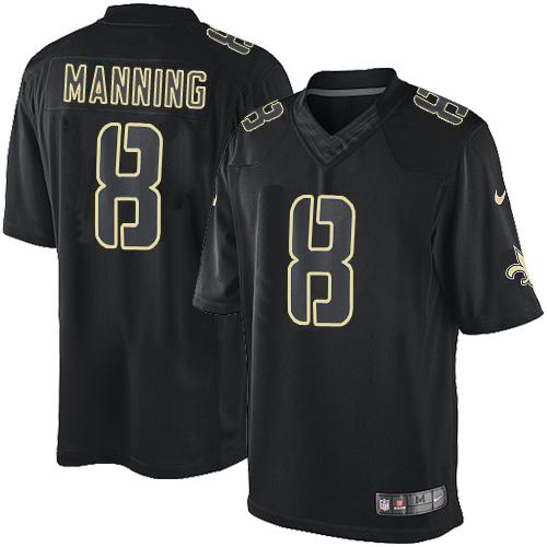 Nike New Orleans Saints #8 Archie Manning Black Stitched NFL Impact Limited Jersey