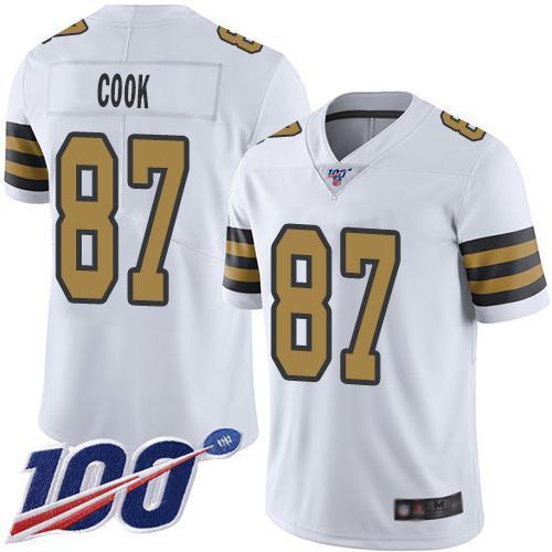 Nike New Orleans Saints #87 Jared Cook White Stitched NFL Limited Rush 100th Season Jersey