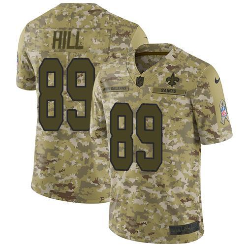 Nike New Orleans Saints #89 Josh Hill Camo Stitched NFL Limited 2018 Salute To Service Jersey