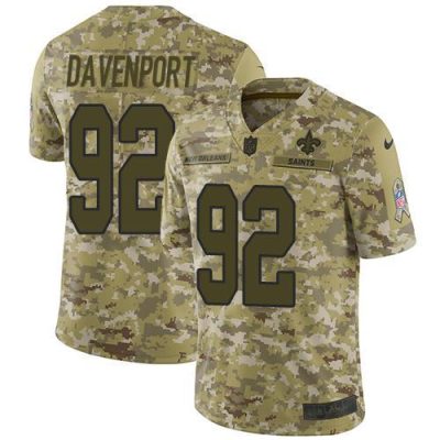 Nike New Orleans Saints #92 Marcus Davenport Camo Stitched NFL Limited 2018 Salute To Service Jersey