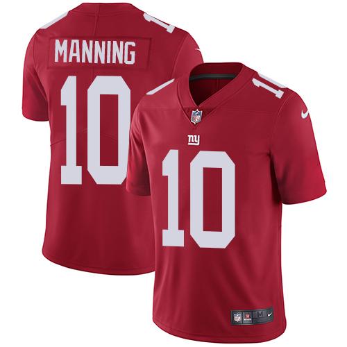 Nike New York Giants #10 Eli Manning Red Alternate Men's Stitched NFL Vapor Untouchable Limited Jersey Men's