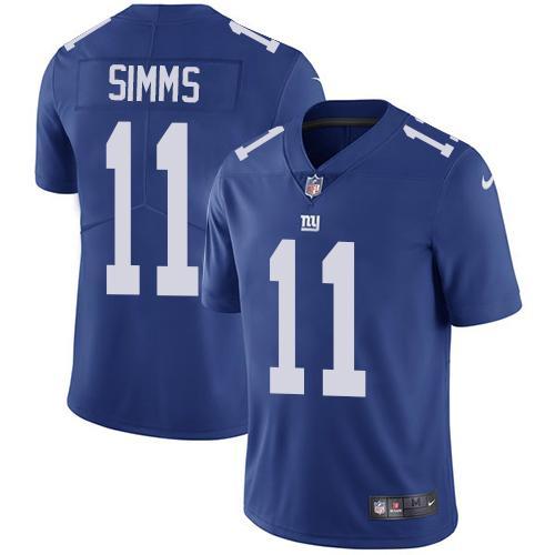 Nike New York Giants #11 Phil Simms Royal Blue Team Color Men's Stitched NFL Vapor Untouchable Limited Jersey Men's