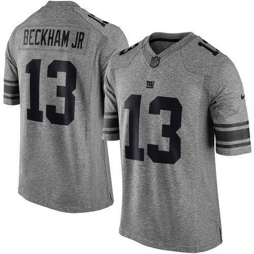 Nike New York Giants #13 Odell Beckham Jr Gray Men's Stitched NFL Limited Gridiron Gray Jersey Men's