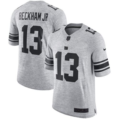 Nike New York Giants #13 Odell Beckham Jr Gray Men's Stitched NFL Limited Gridiron Gray II Jersey Men's