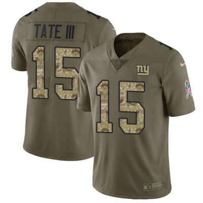 Nike New York Giants #15 Golden Tate Olive/Camo Men's Stitched NFL Limited 2017 Salute To Service Jersey Men's