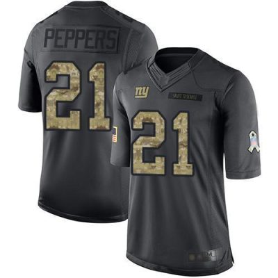 Nike New York Giants #21 Jabrill Peppers Black Men's Stitched NFL Limited 2016 Salute to Service Jersey Men's